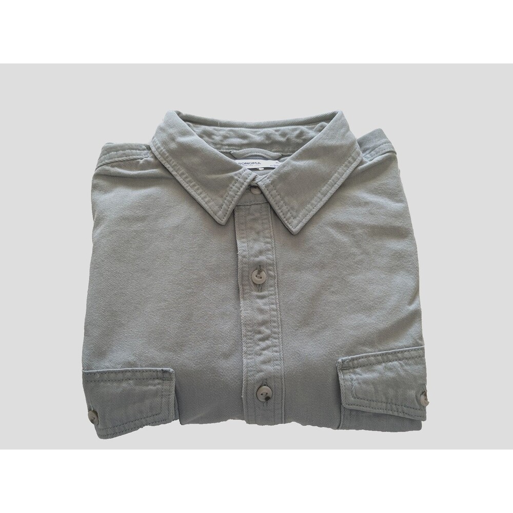 Sonoma Heavyweight Cotton Overshirt Long Sleeve Mens XL Mint Green NEW - Picture 10 of 11